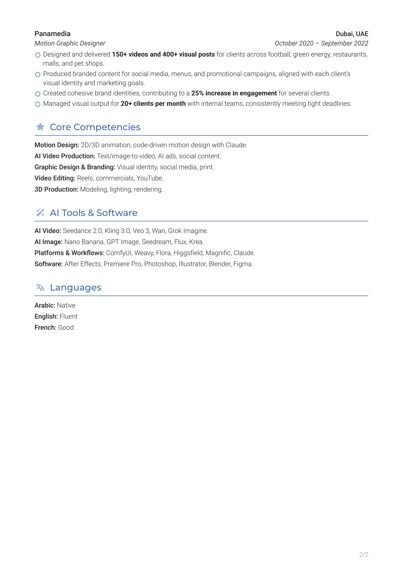 Omar Cherif CV, page 2 of 2